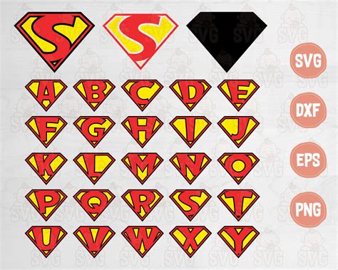 Superman Logo Alphabet Svg Cut File For Cricut Silhouette Svg Baby | My XXX Hot Girl