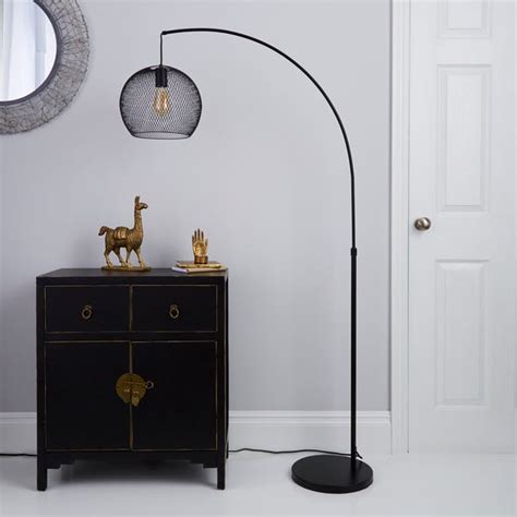 Harrison Arc Black Floor Lamp | Dunelm