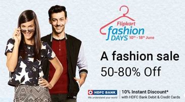 Flipkart Fashion Days (10-18 Jun): Shop at 80% OFF + 10% OFF