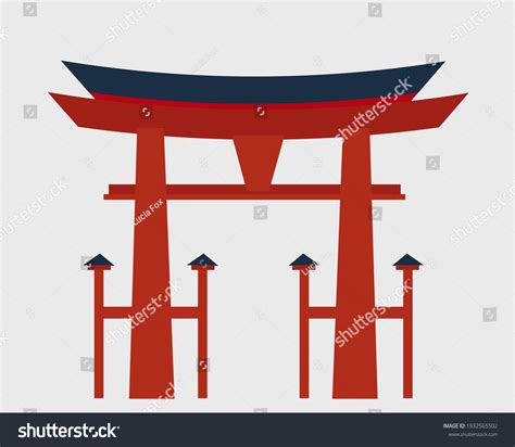 Japanese Torii Gate National Symbol Traditional Stock Vector (Royalty Free) 1932565502 ...