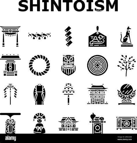 shinto japan japanese temple icons set vector Stock Vector Image & Art ...