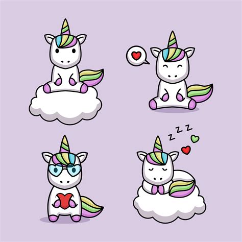 Set of cute unicorn in Valentine's Day 4439370 Vector Art at Vecteezy