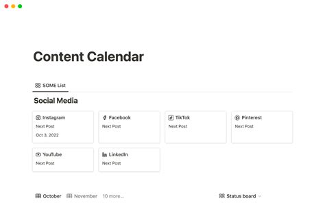 Notion Content Calendar | Notion Template