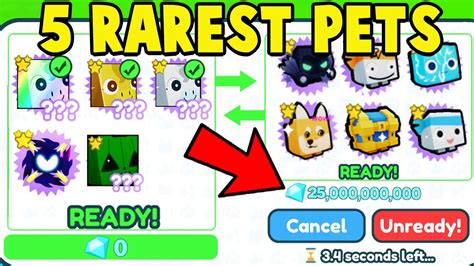 Trading the 5 RAREST PETS for 25 BILLION GEMS in Pet Simulator X! - YouTube