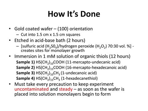 PPT - Self Assembled Monolayers PowerPoint Presentation, free download - ID:441776