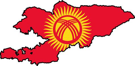 Kyrgyzstan Flag Map - MapSof.net