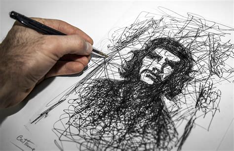 Ben Heine Art and Music Blog: Ballpoint Pen Sketch On Paper