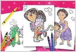 Complimentary Dora the Explorer Valentines Day Coloring Pages - Two ...