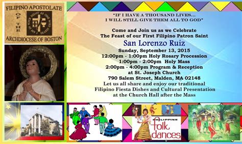 Filipino Apostolate: San Lorenzo Ruiz Feast September 13, 2015