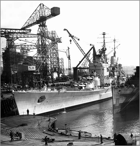 Vintage photographs of battleships, battlecruisers and cruisers.: HMS Vanguard in 1946.