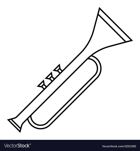 Trumpet icon outline style Royalty Free Vector Image