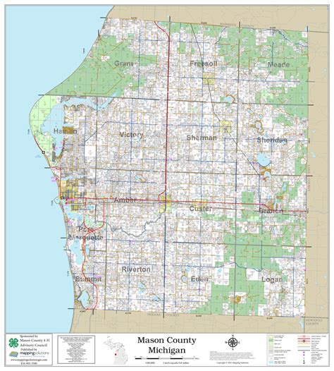 Mason County Michigan 2023 Wall Map | Mapping Solutions