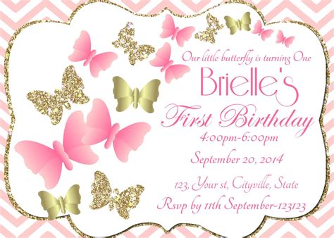 Butterfly invitation template instant download first birthday | Etsy | Butterfly birthday ...