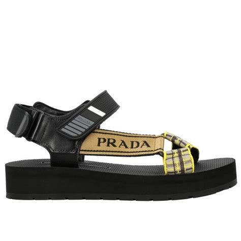 PRADA: Nomad sandal with multi-strap buckles - Black | Prada flat sandals 1X363L 2OE8 online on ...