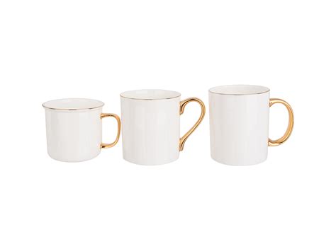 11oz/360ml Gold Rim and Handle Bone China Mug - BestSub - Sublimation Blanks,Sublimation Mugs ...