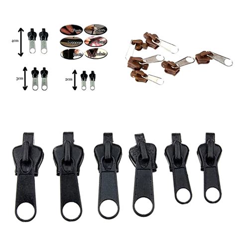 Sale new 6pcs Hot Fix Zipper Zipper Head Universal Kit Replacement Instant Repair Fix A Zipper ...