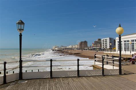 Worthing Seafront Scene from Pier Editorial Photography - Image of ...