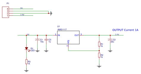 AMS1117 1A LDO Voltage Regulator Schematic Resources - EasyEDA