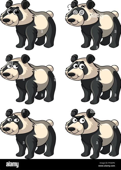 Panda with different facial expressions illustration Stock Vector Image & Art - Alamy