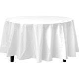 Exquisite Heavy Duty 84" Round White Disposable Plastic Tablecloth ...