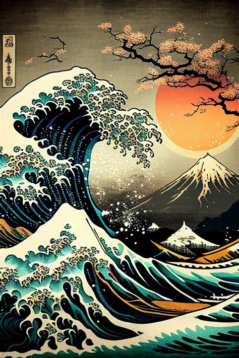 The Great Wave ,fuji Mountain Landscape, Japanese Printable Wall Art, Digital Download - Etsy ...