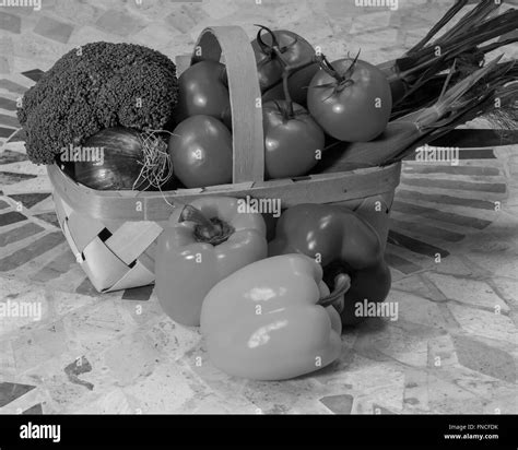 Groceries basket, color background Black and White Stock Photos & Images - Alamy