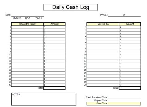 Daily-Cash-Report 4 - Printable Samples