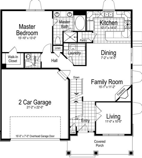 Willowcreek Craftsman Ivory Homes floor plan - Main Level Overhead ...