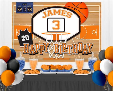 Basketball Backdrop, Basketball Party, Basketball Banner, Party ...