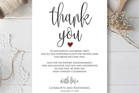 Wedding Thank You Note, Printable Thank You Card Template (362872) | Card and Invites | Design ...