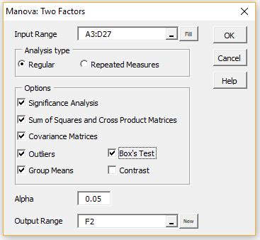 Two-way MANOVA Example | Real Statistics Using Excel