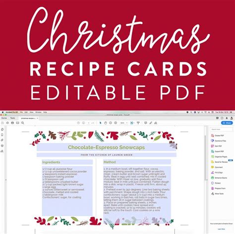 Printable Christmas Recipe Card {Editable PDF Template} - Clementine ...