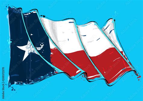 Texan Artistic Brush Stroke Waving Flag Stock Vector | Adobe Stock