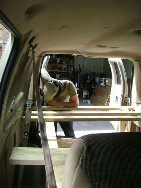 Build a Bed in the Back of Your Van | Built in bed, Cheap carpet, Van