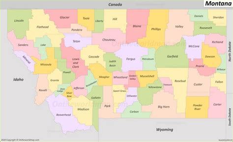 Montana County Map - Ontheworldmap.com