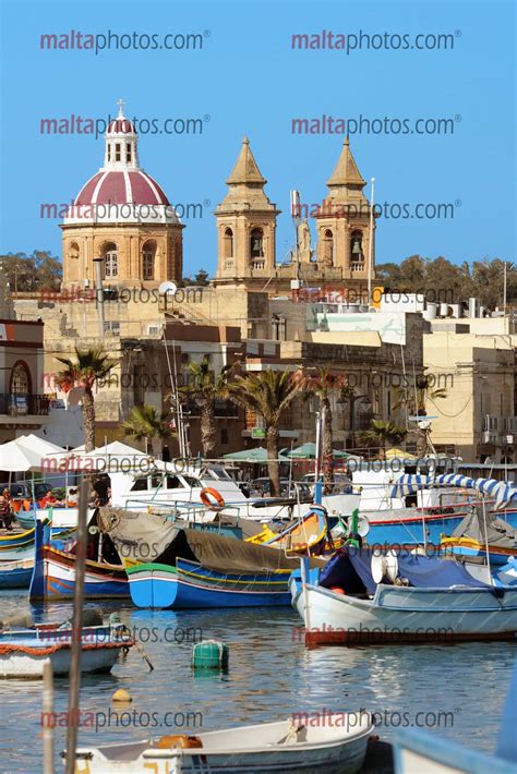 Marsaxlokk Fishing Village Traditional Boats Luzzu - Malta Photos