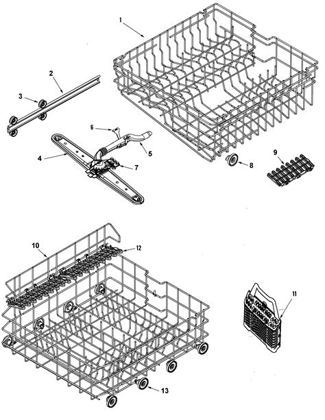 AMANA Dishwasher Track & rack assembly Parts | Model ADB2500AWB | SearsPartsDirect