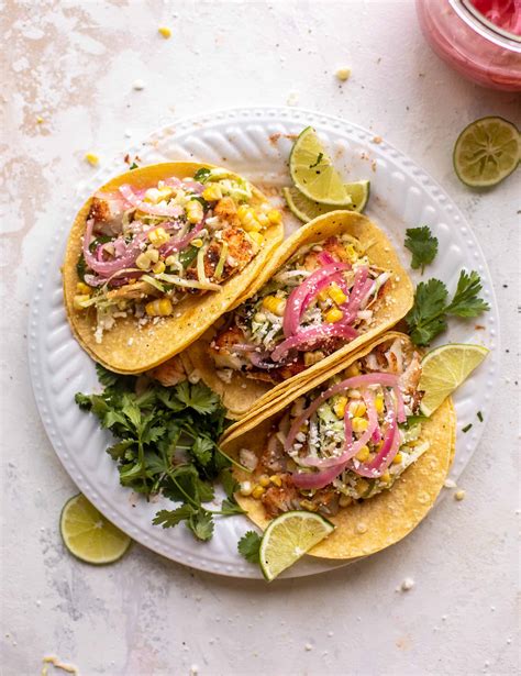 Grilled Fish Tacos with Jalapeño Corn Slaw