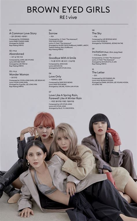 Brown Eyed Girls' tracklist for their upcoming album 'Re:vive' features ...