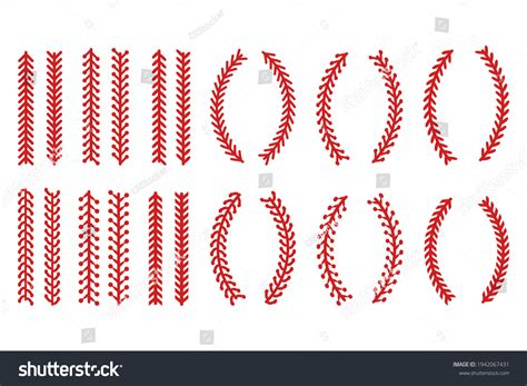 Red Stitch Stitching Baseball Isolated On Stock Vector (Royalty Free ...