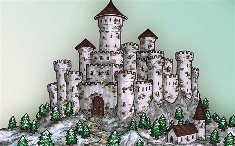 Castle, draw, art, fantasy, HD wallpaper | Peakpx