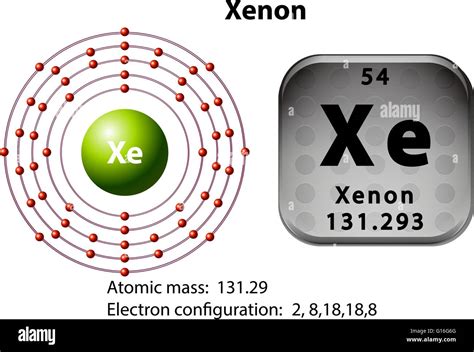 Symbol and electron diagram for Xenon illustration Stock Vector Image ...