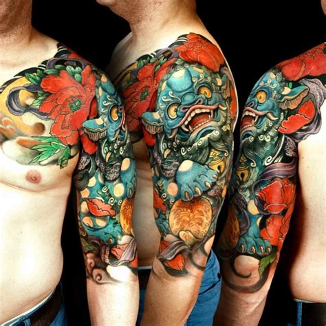 35+ Stunning Japanese fu dog tattoo image ideas