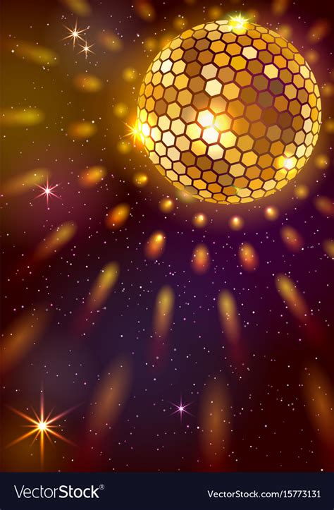 Golden disco ball background Royalty Free Vector Image