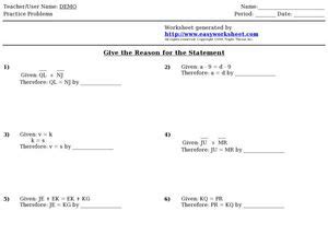 Easy Worksheet: Congruent Segments Worksheet for 9th - 12th Grade ...