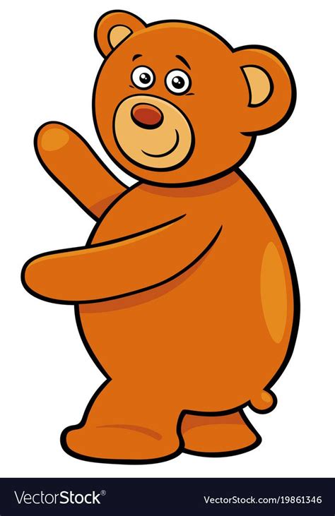 Cute teddy bear cartoon character vector image on VectorStock | Teddy bear cartoon, Cute teddy ...