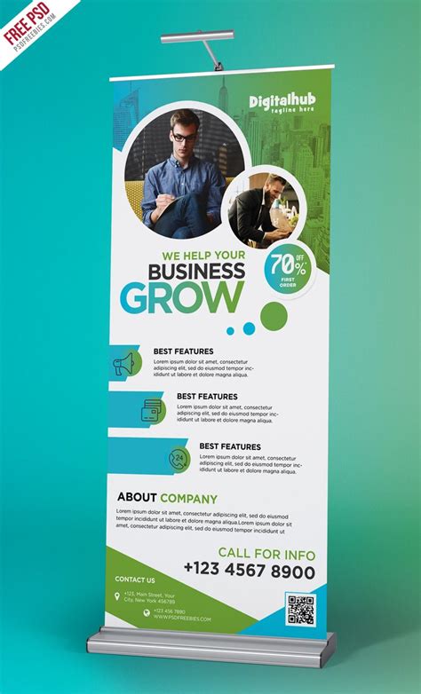 Download Free Business Promotion Roll-up Banner Template PSD. Whether ...