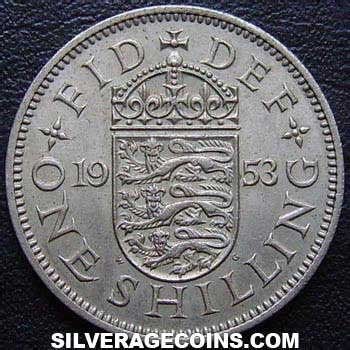 1953 Elizabeth II British Shilling (England) - Silver Age Coins