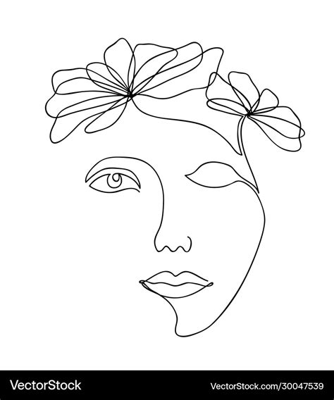 One line drawing abstract beautiful woman Vector Image