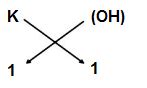 Write down the formula and chemical name of caustic potash